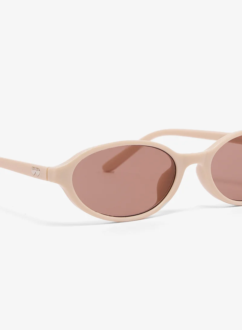 Ginger Beige Classic Oval Polarized Sunglasses for Women | Best Price UAE